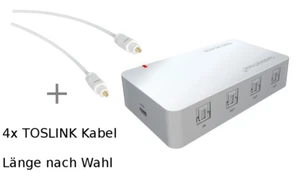 SunshineTronic 1x3 Toslink Splitter SPDIF, 1 IN/3 OUT, 4x Kabel nach Wahl - Bild 1 von 5