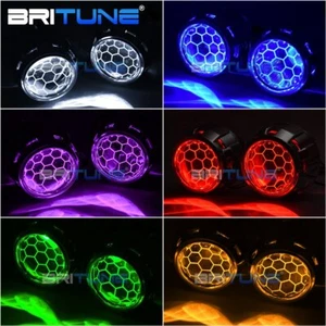 Car Motorcycle Headlight Honeycomb HID Bi-xenon Projectors Lens LED Devil Eyes - Bild 1 von 20