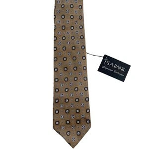 NWT Jos A Bank Signature Collection Brown & Silver Geometric Print Tie - Picture 1 of 4