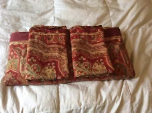 POTTERY BARN~ALICE~BOHO RED PAISLEY 100% COTTON KING DUVET COVER WITH 2 SHAMS - Picture 1 of 13