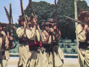 National Guardsmen Parade Independence Kabul Afghanistan 1940s Postcard - Picture 1 of 4