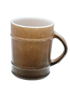 Vintage Fire King Anchor Hocking Barrel Mug Brown Coffee Mid Century USA - Picture 1 of 11