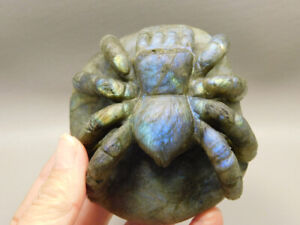 Spider Tarantula Figurine Labradorite Gemstone 3.6 inch Carving #O213