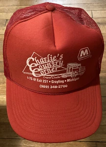 Gorra de colección Flatbill Cap Snapback Trucker Charlies Country Corner Grayling Mich - Imagen 1 de 9