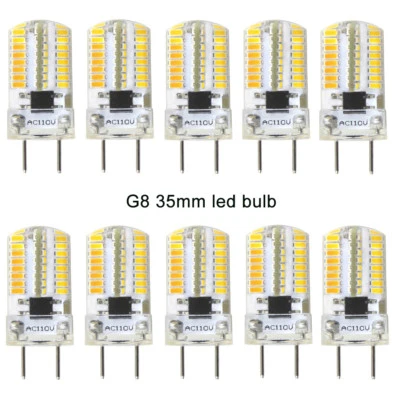 10pcs G8 LED Light Bulb 64-3014 SMD 2.6W 120V for Cabinet Lighting Warm White #H - Image 1 of 4