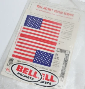 Vintage Genuine Bell Helmets Owner's Pack w/ Logo Stickers, American Flag - Picture 1 of 4