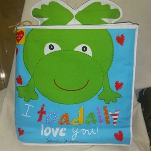 Classic Fabric/Cloth Children's Book, "I Toadally Love You" Plush Primary Frog - Picture 1 of 3