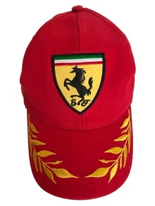 Vintage Ferrari Red Racing Hat Cap Embroidered logo Hypercar Baseball Hats - Picture 1 of 12