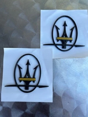 Maserati Style Side Emblem For Ghibli,Granturismo,Quattroporte (Pair) — 第 1/4 张图片