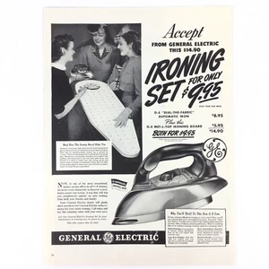 1940 GE Ironing Set VINTAGE PRINT AD LIFE Board Clothes Laundry House Wife Work - Picture 1 of 1