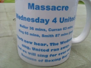 Sheffield Miércoles Boxeo Día Masacre Tributo Taza Nuevo Regalo de Cumpleaños de Navidad - Imagen 1 de 5