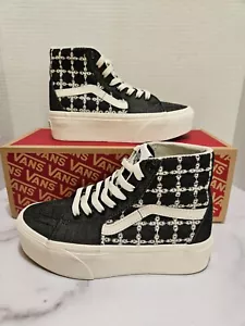 VANS SK8-Hi Tapered Stackform Shoes Unisex M 4/ W 5.5 Denim Mix Black Platform - Picture 1 of 23