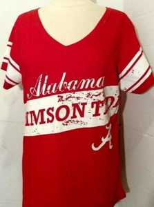 NCAA Alabama Crimson Tide - Top para mujer estilo universitario cuello en V - Talla M logotipo brillante - Imagen 1 de 8