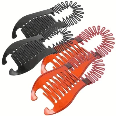 Elegante peine de pelo con clip de plátano esmerilado - Versátil herramienta de peinado hágalo usted mismo para mujeres, Du Foto 1 de 4