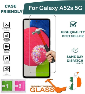 For Samsung Galaxy A52s 5G Tempered Glass Screen Protector Saver Cover New - Image 1 of 4