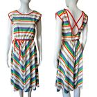 Vintage 1970s Rainbow Stripe Knit Dress