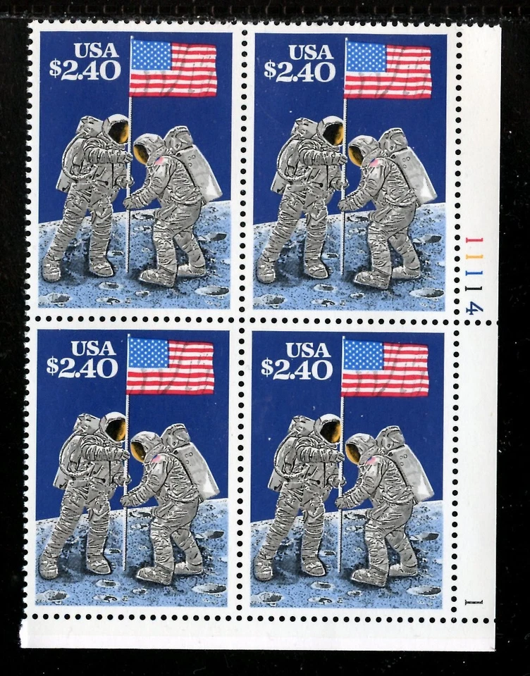 US 2419, 1989 $2.40 MOON LANDING, LR PBOF4 11114 1, MNH (US3364K) - Image 1 of 1
