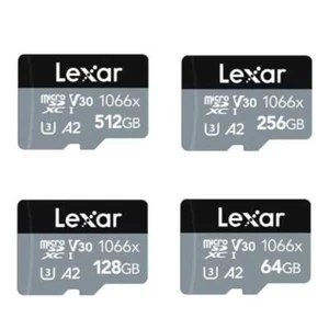 Lexar Professional 1066x 64GB 128GB 256GB microSDXC microSD Card U3 V30 A1 UHS-I - Picture 1 of 7