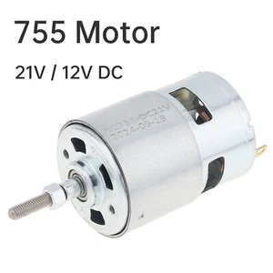 755 DC Motor for Trimmer 12V/21V Grass Cutter Motor with Long Shaft Lawn Mower - Picture 1 of 12