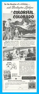 1953 Denver Colorado Zephyr train print ad Burlington travel mountains travel - Picture 1 of 3