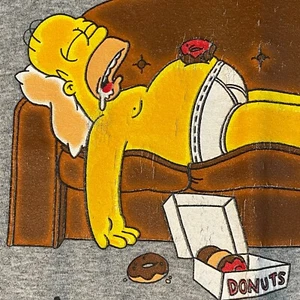 Homer Simpson “Livin’ La Vida Sofa" Grey T-Shirt Vintage 2001 (Men/Unisex Large) - Picture 1 of 8