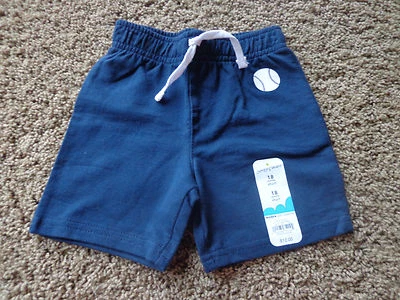 JUMPING BEANS Niño Talla 18 Meses Nuevo Con Etiquetas Algodón Azul Marino Pantalones Cortos con Béisbol Blanco Foto 1 de 4