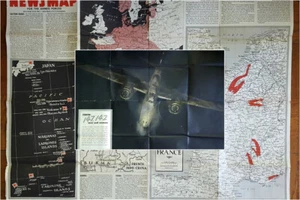 Sept 1944 Original NEWSMAP WWII War Poster Print LARGE A20 HAVOC PRINT 35x47 - Picture 1 of 11