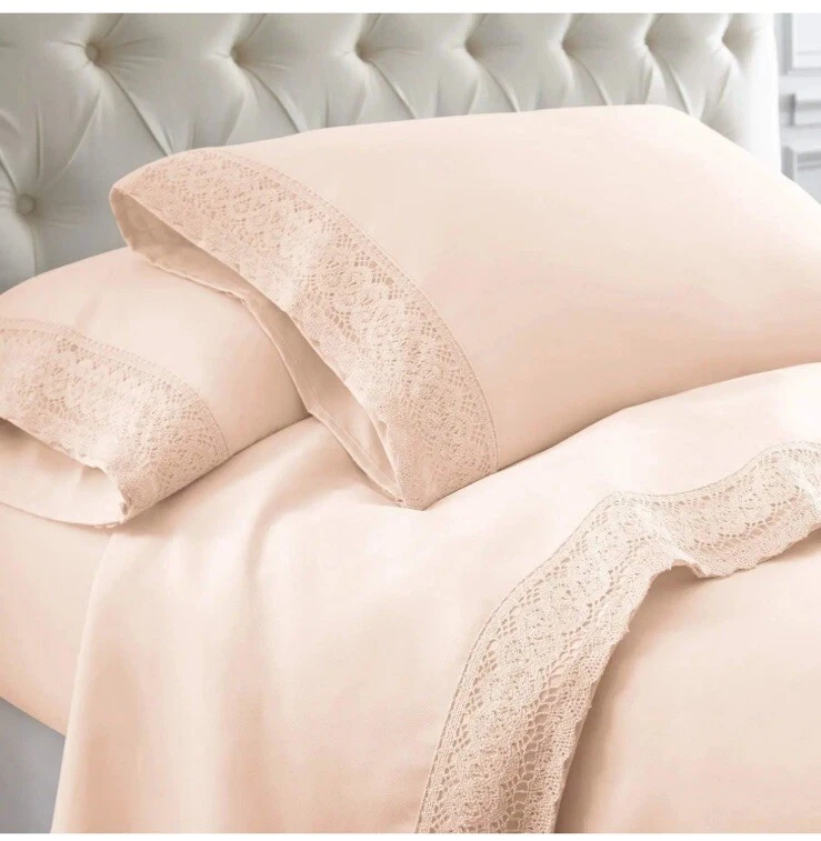 Milano 四件套蕾丝下摆床单套装。 国王尺寸 — 第 1/4 张图片