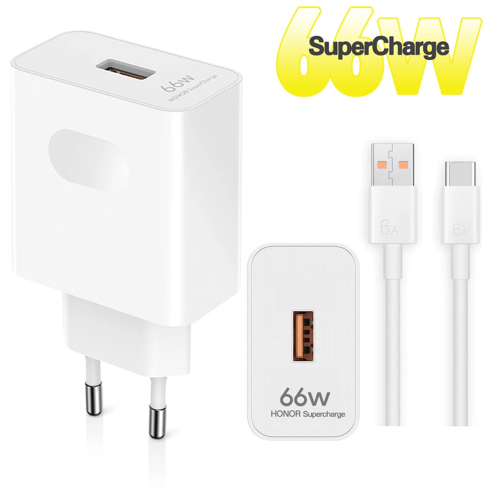 Original Honor 66W Supercharge Schnell-Ladegerät HW-110600E00 USB-C Ladekabel