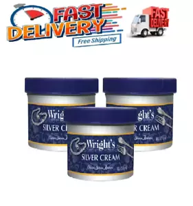 Wright's Silver Cleaner and Polish Cream - 8 Oz 3 PACK - Picture 1 of 2
