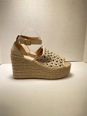 Alpargata Tory Burch Basketweave harina de almendra cuña plataforma sandalia talla 10 Foto 1 de 4