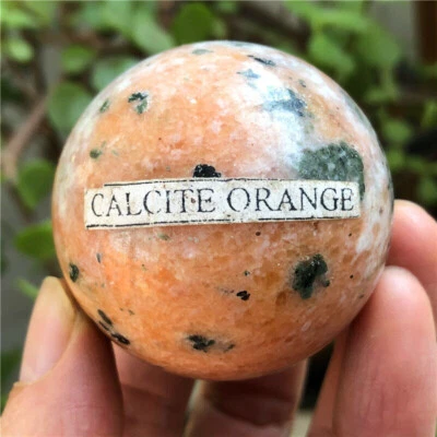 NATURAL CALCITE ORANGE stone Sphere Ball healing (178g) A7 - Image 1 of 4