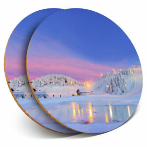 2 x Coasters - Ruka Finland Travel Snow Winter Sky Home Gift #24127