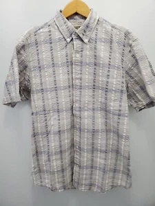 Camicia Duluth Trading Seersucker uomo M increspato manica corta tasca a quadri - Foto 1 di 9