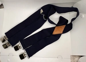 Vtg Suspenders Adult Size Adjustable Stretch 2" Wide Blue Western Wedding Party - Picture 1 of 7