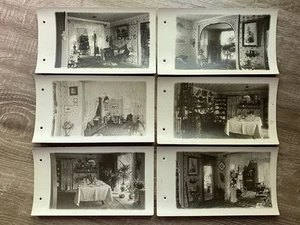 Interior Of Home Parlor And Dining Room Walk Paper 6 Antique Cabinet Photo Lot - Picture 1 of 8