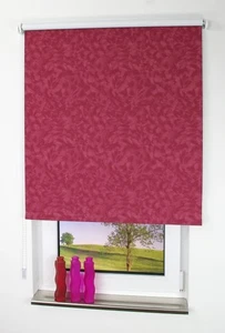 LIEDECO Seitenzugrollo Dekor-Abdunklung 102 x 180 cm  Fb. Wolken bordeaux - Bild 1 von 5