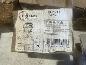 Box Of 2 Myers ST-8 Zinc 3" Basic Hubs For Steel/Aluminum Conduit  W565 - Picture 1 of 1