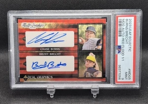 2023 Leaf Eclectic Chase Burns Brody Brecht Red Flood 1/1 Dual Auto Rookie PSA 9 - Picture 1 of 3