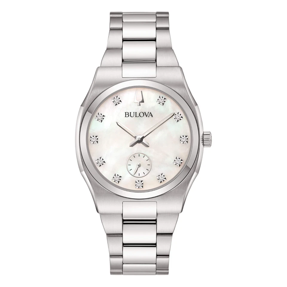 BULOVA Surveyor Lady OROLOGIO DA DONNA IN ACCIAIO SOLO TEMPO CON DIAMANTI 96P242 - Immagine 1 di 4