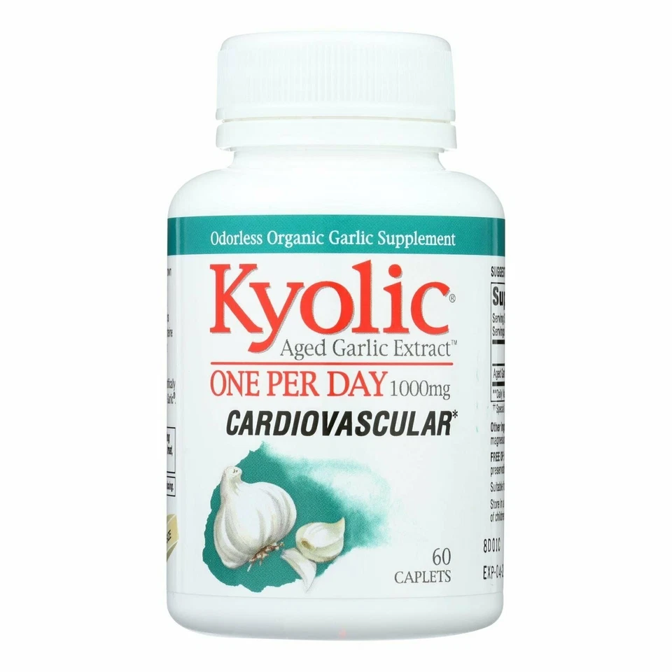 Extracto de ajo envejecido Kyolic una por día cápsulas cardiovasculares 1000 mg 60 unidades Foto 1 de 4