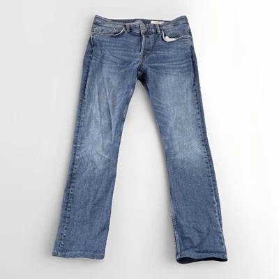Pantalones de mezclilla All Saints Rex para hombre 32x30 azules preppy pierna recta elásticos LEER Foto 1 de 4