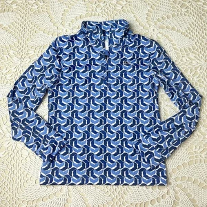Vineyard Vines Girls XS 5-6 Blue Geometric Whale Tail Performance Pullover - Picture 1 of 4