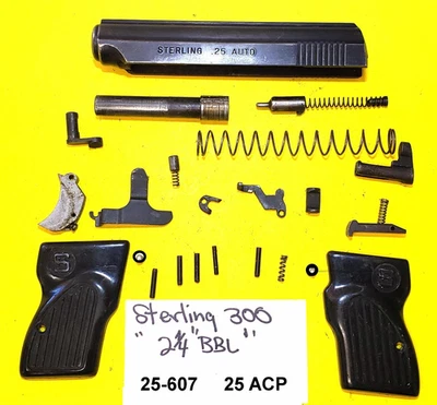 Sterling Model 300 Pistol 25 ACP Slide Trigger Firing Pin Grips Gun Parts 25-607 - Image 1 of 4