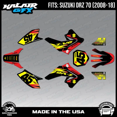 Kit de calcomanías gráficas para Suzuki DRZ70 (2008-2018) Division Series - rojo amarillo Foto 1 de 4