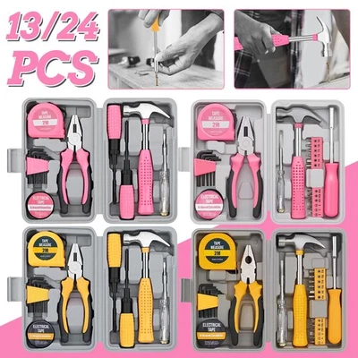 Small Repair Tools Kit Set Mini DIY Household 30Pc With Portable Tool Box - Image 1 of 4
