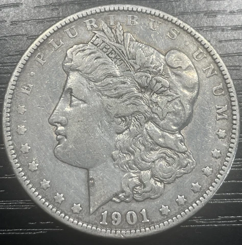 1901 P Morgan Silver Dollar $1 in VF/XF Condition Cover