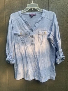 Gloria Vanderbilt Size M ¾ Sleeve Pullover Shirt - Picture 1 of 4
