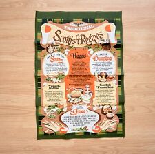 Vintage Traditional Scottish Recipes Linen Tea Towel, Made in Britain