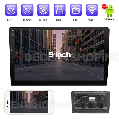 Android 11 9 inch 2 DIN Touch Car Stereo Radio Player WIFI GPS NAVI Mirror Link - Image 1 of 4
